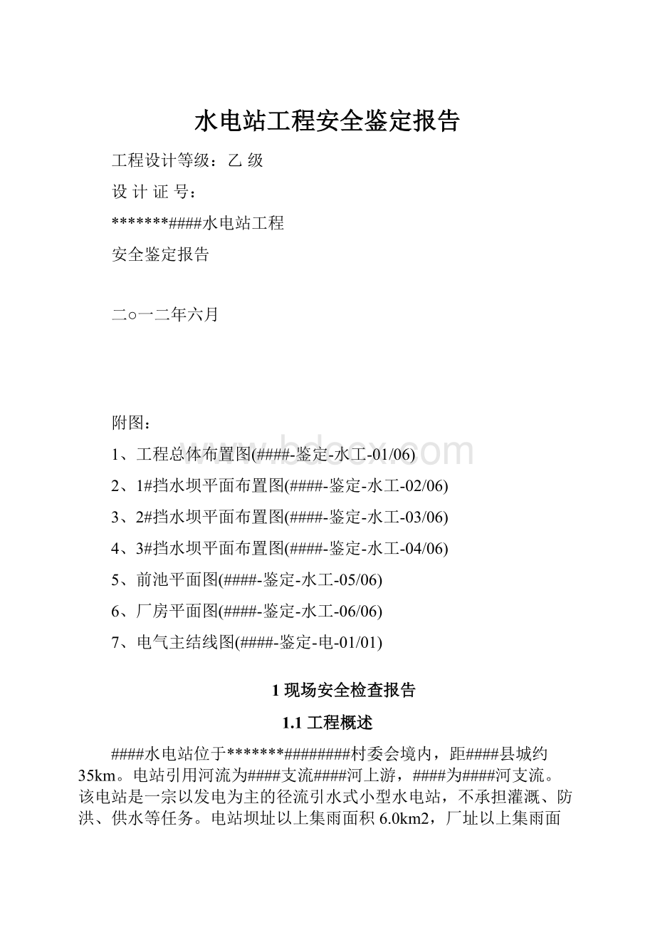 水电站工程安全鉴定报告.docx_第1页