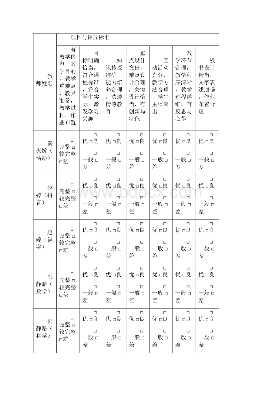 小学教案检查记录表.docx_第3页