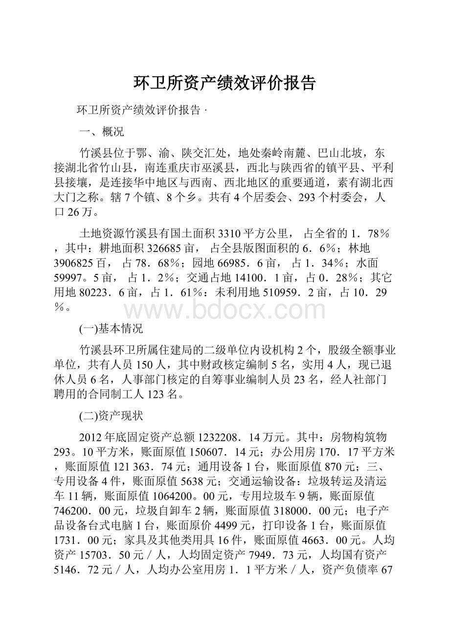 环卫所资产绩效评价报告.docx_第1页