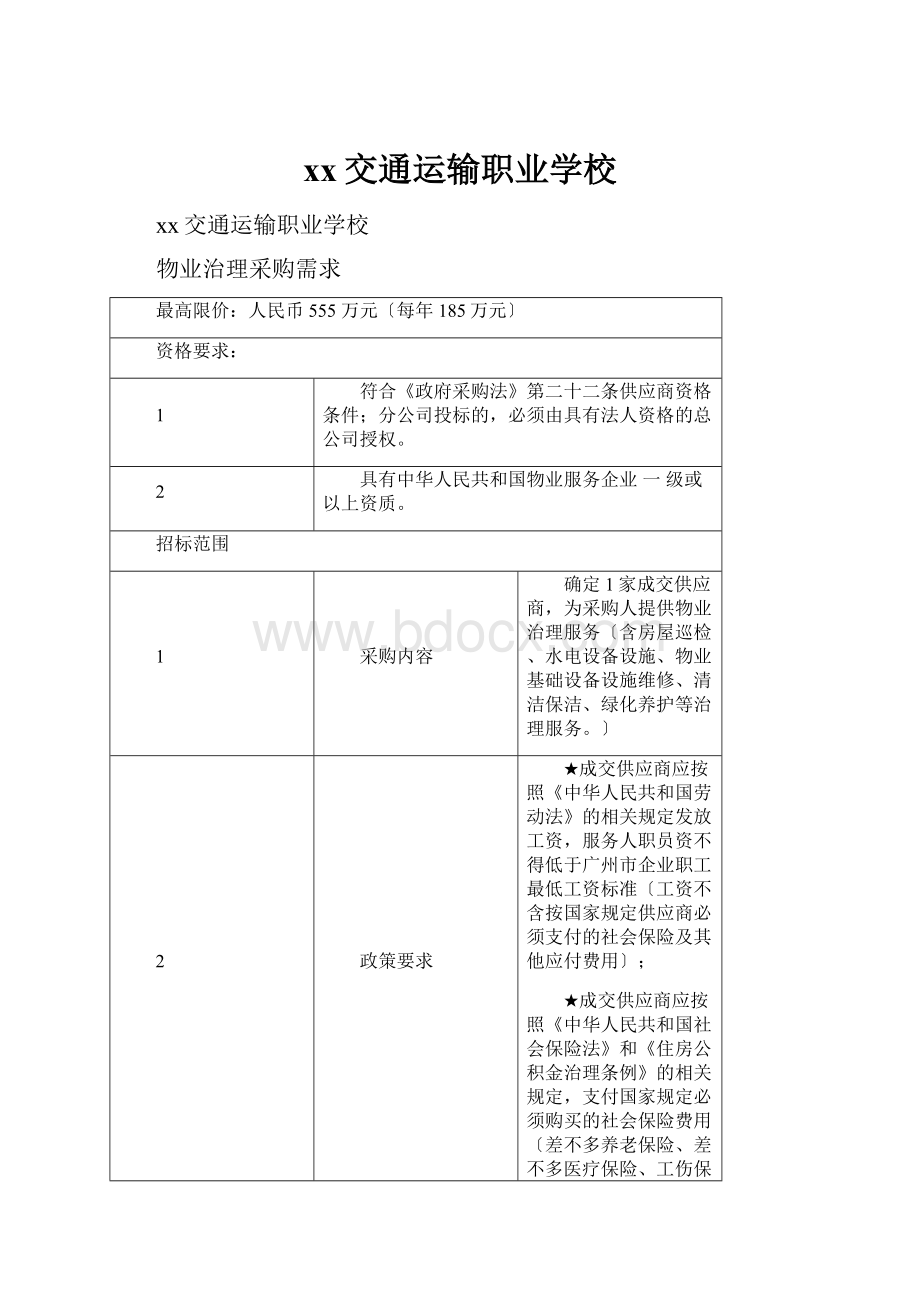 xx交通运输职业学校.docx_第1页