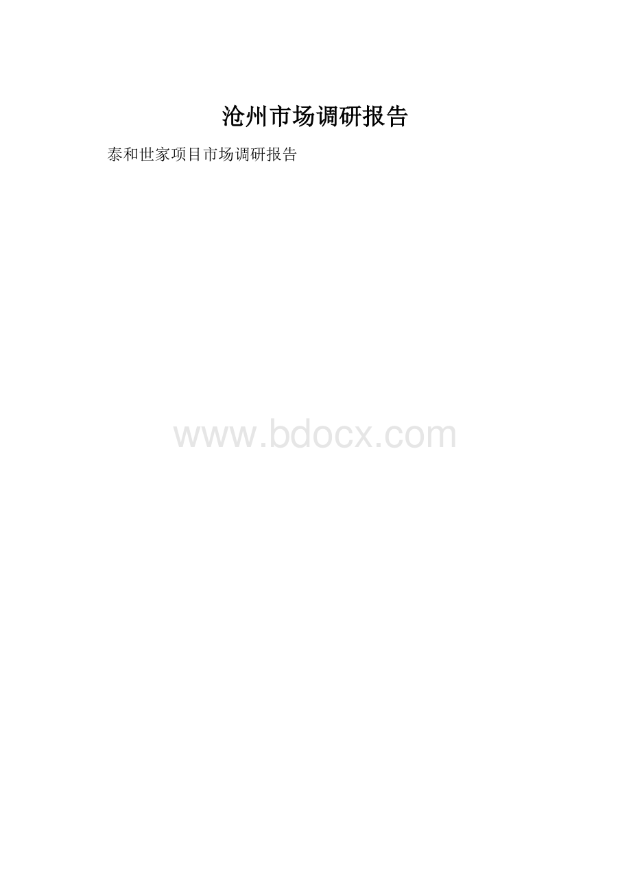 沧州市场调研报告.docx_第1页