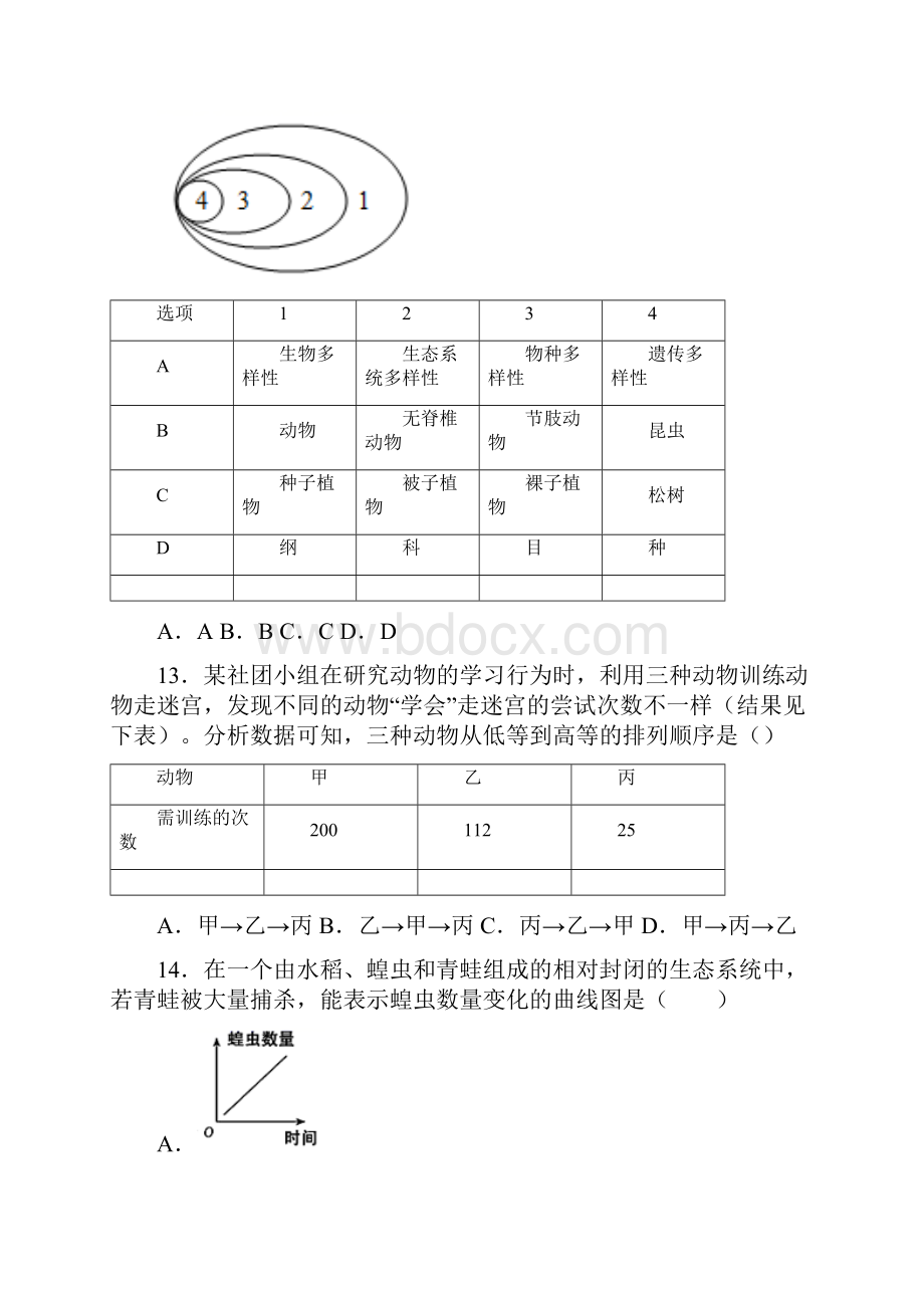 江苏省盐城市盐都区学年八年级上学期期末学情调研生物试题.docx_第3页