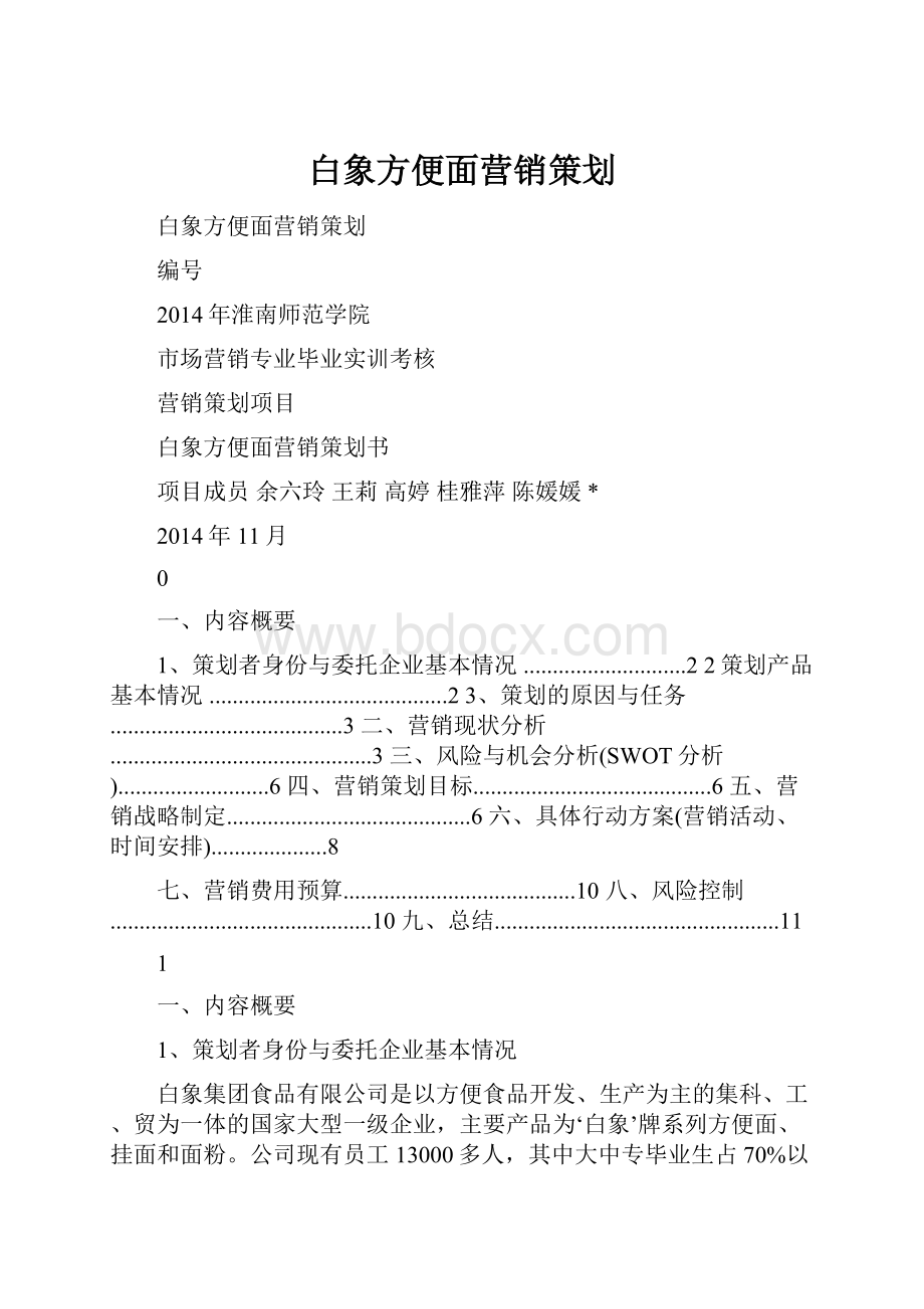 白象方便面营销策划.docx