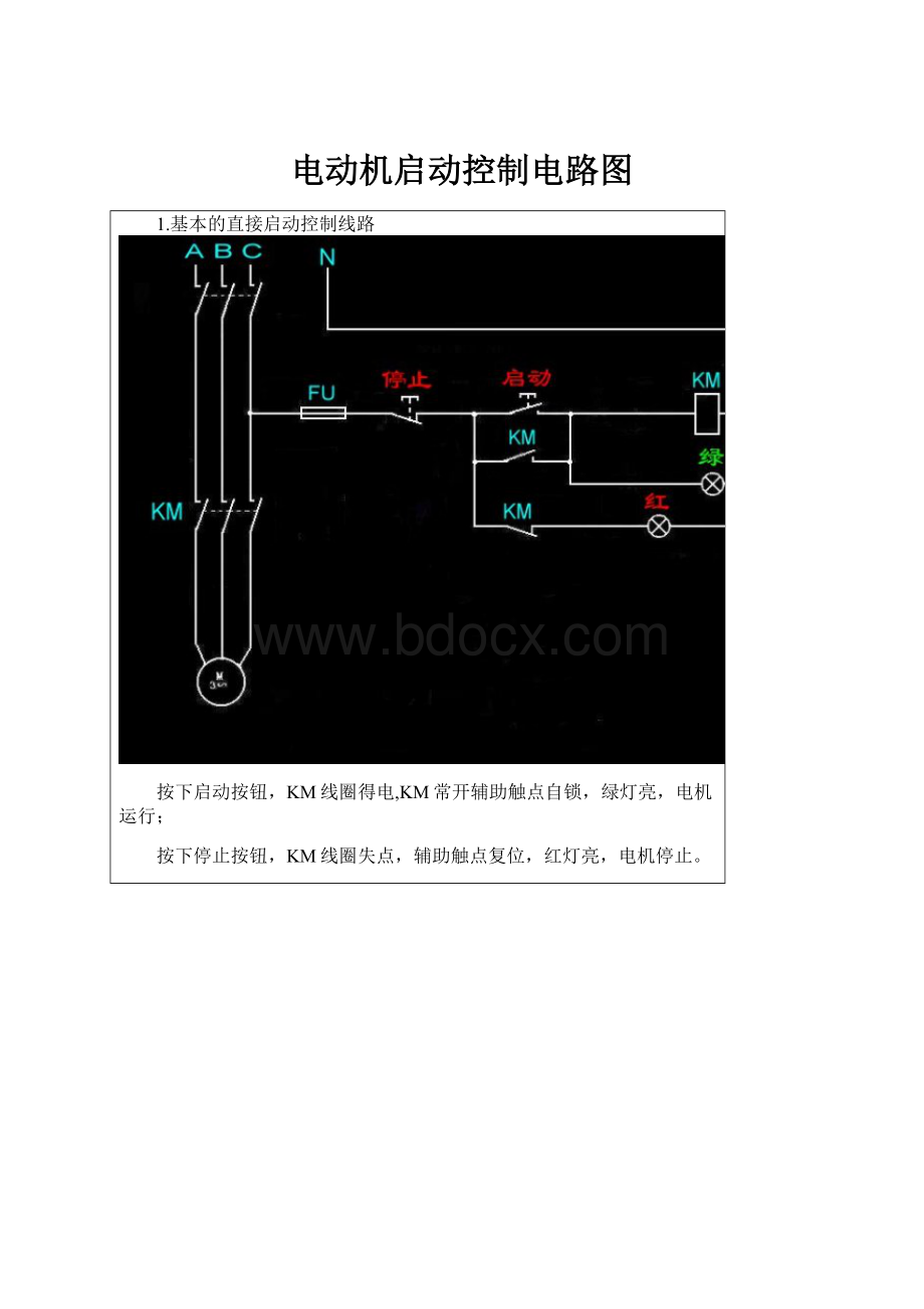 电动机启动控制电路图.docx