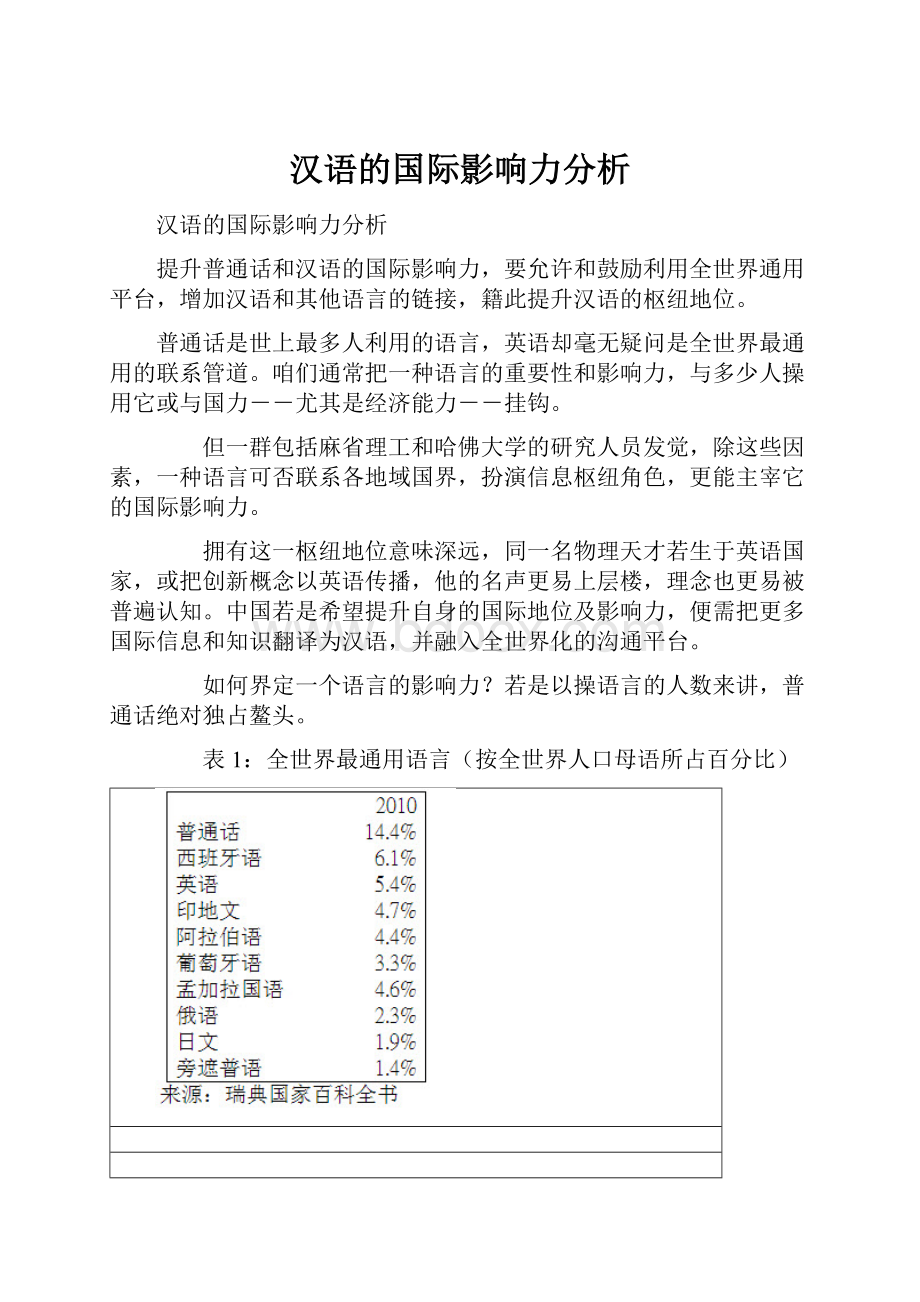 汉语的国际影响力分析.docx