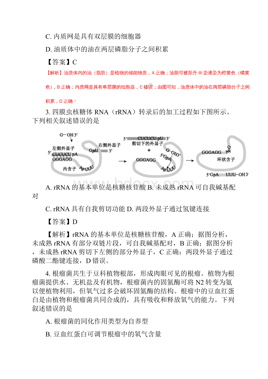 北京市西城区西城二模生物试题解析版.docx_第2页