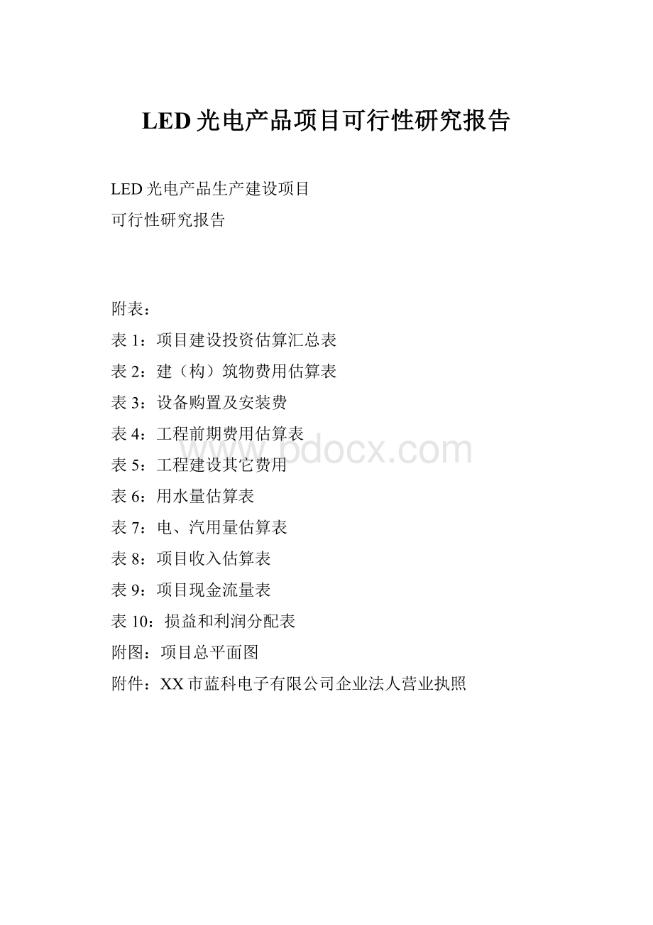 LED光电产品项目可行性研究报告.docx