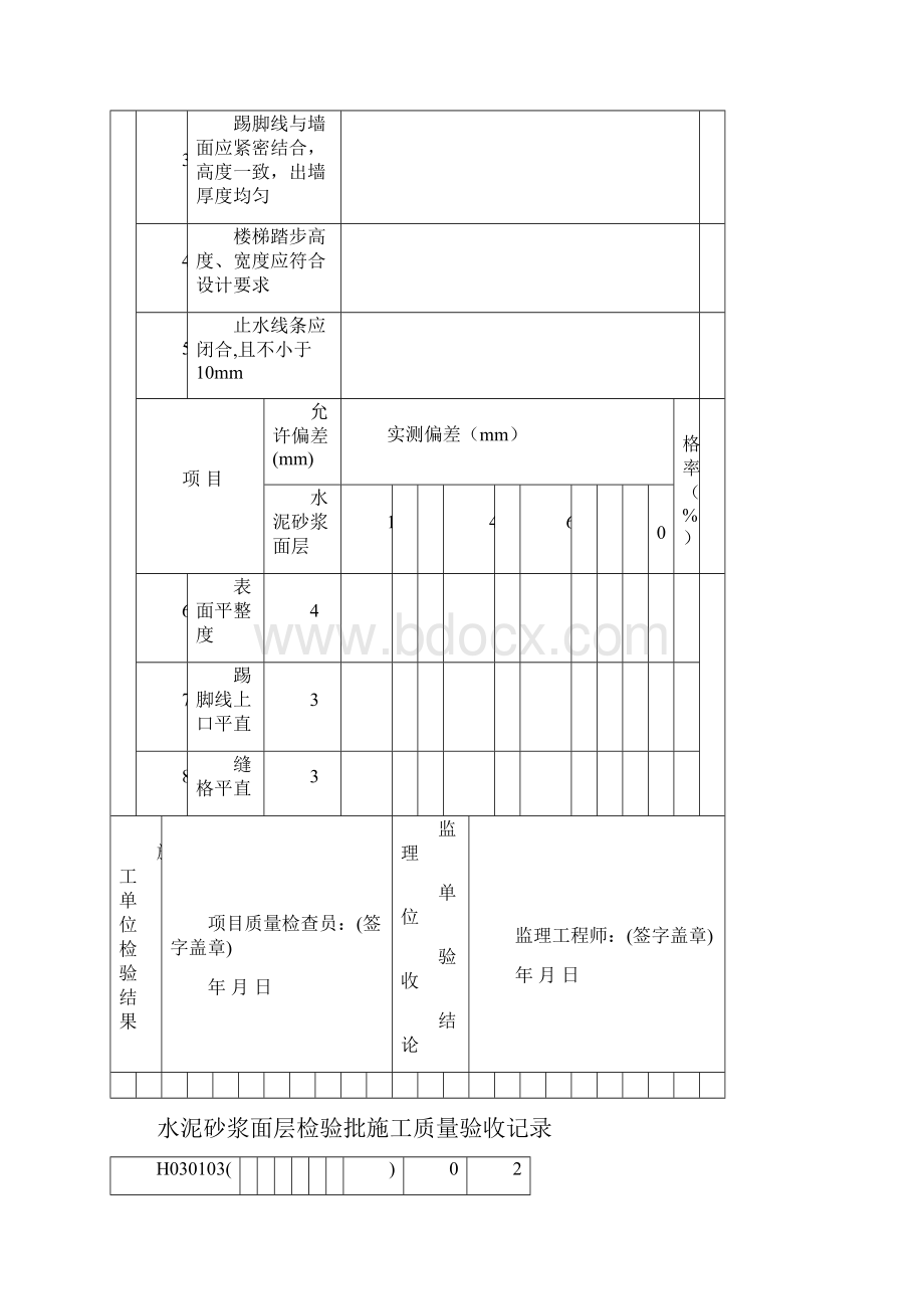 水泥砂浆面层检验批施工质量验收记录.docx_第3页