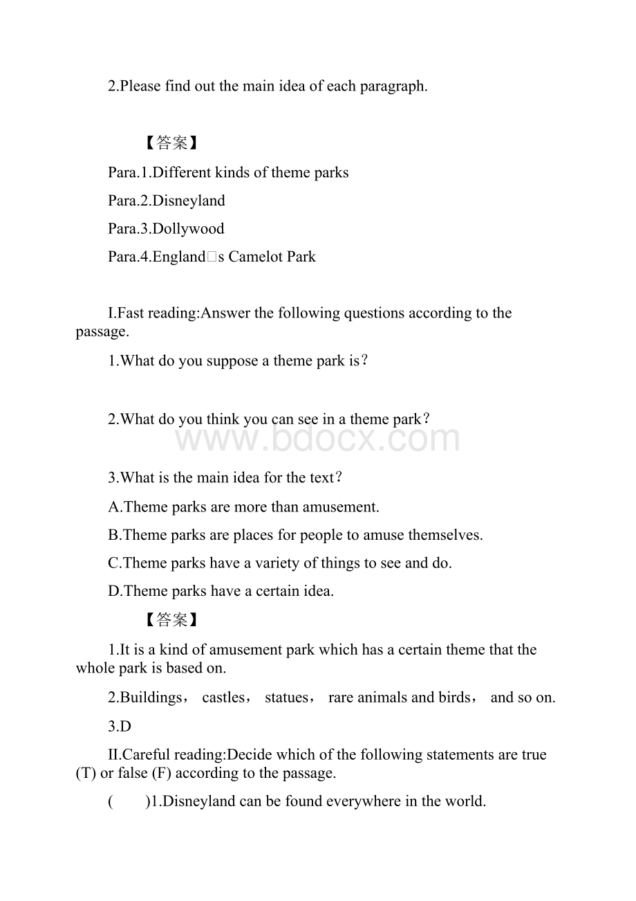 Unit 5 Theme parks 单元汇总 导学案人教必修4精品.docx_第3页