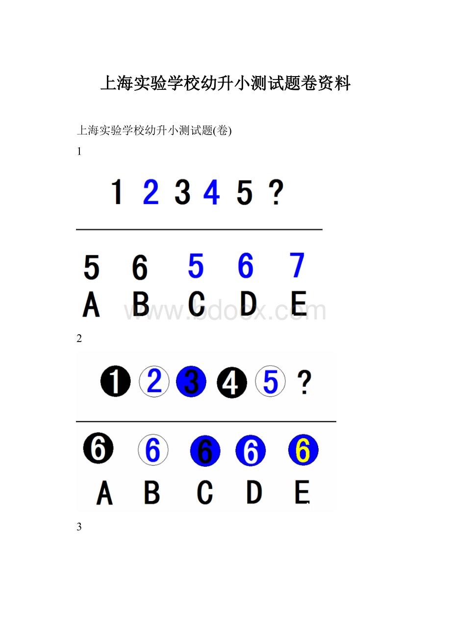 上海实验学校幼升小测试题卷资料.docx