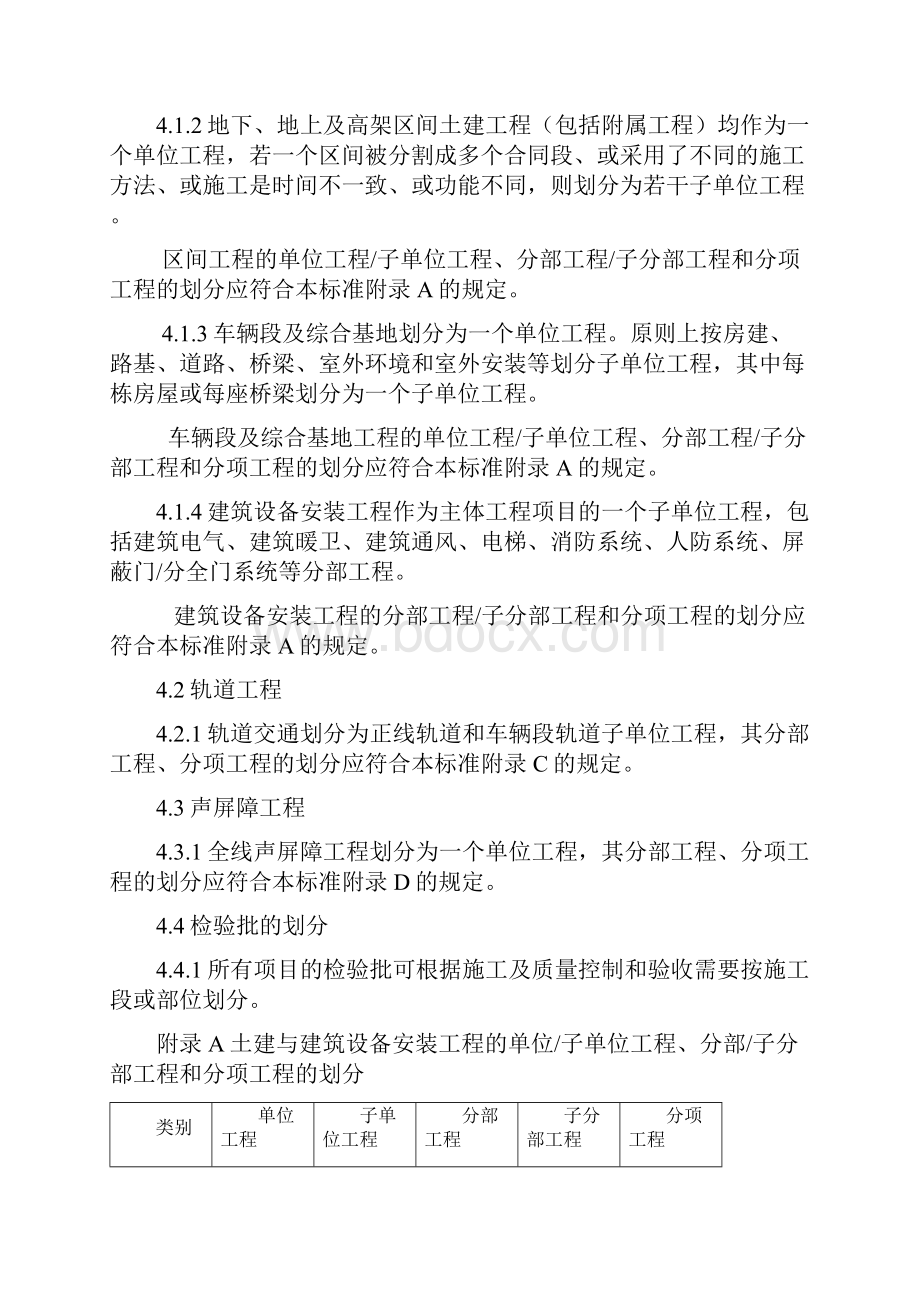 轨道交通单位工程分部工程和分项工程划分标准.docx_第3页