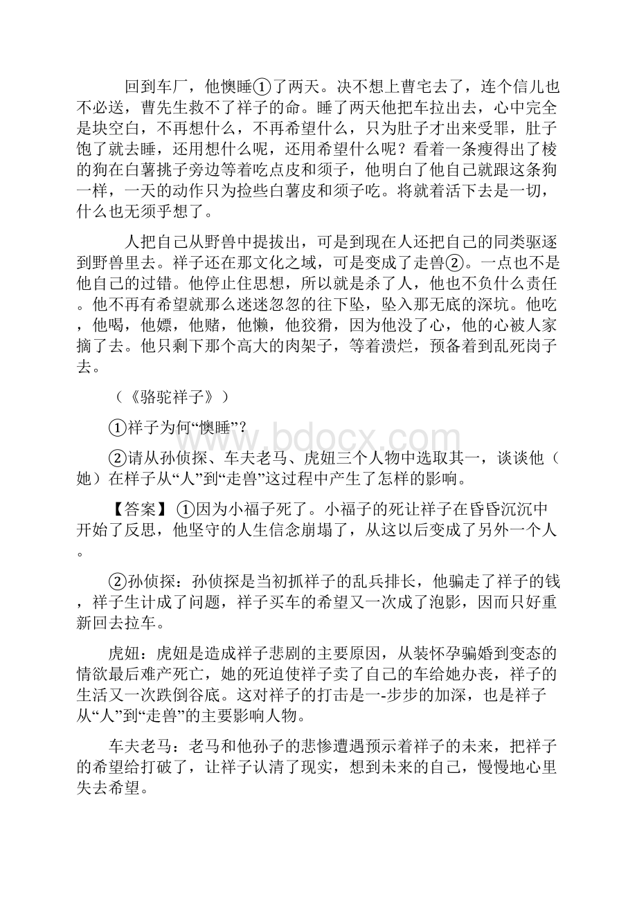 部编七年级下册名著阅读技巧习题训练及解析.docx_第3页