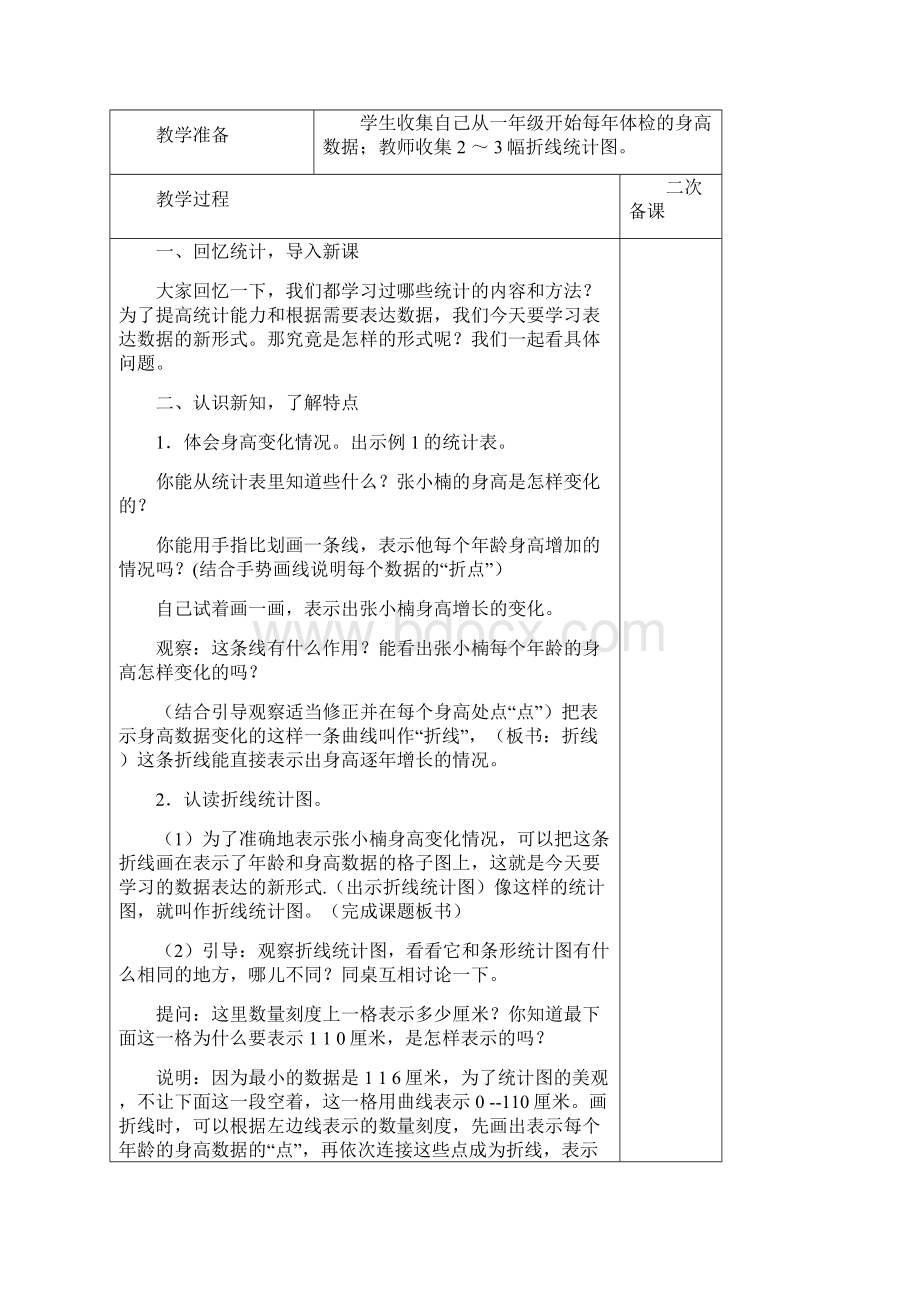 新苏教版五年级数学下册第二单元折线统计图教案.docx_第3页