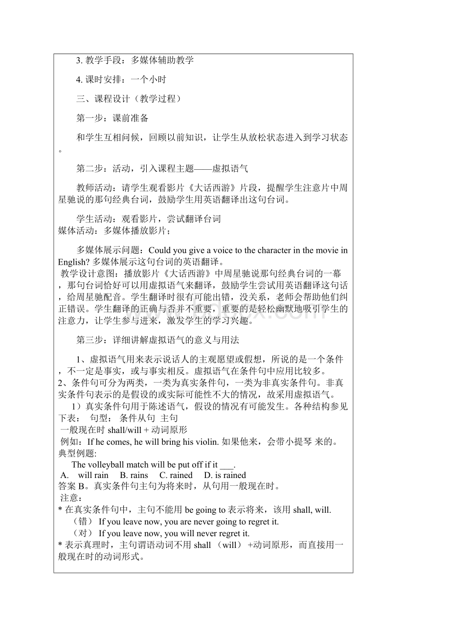 高中英语虚拟语气的教学设计与反思.docx_第2页