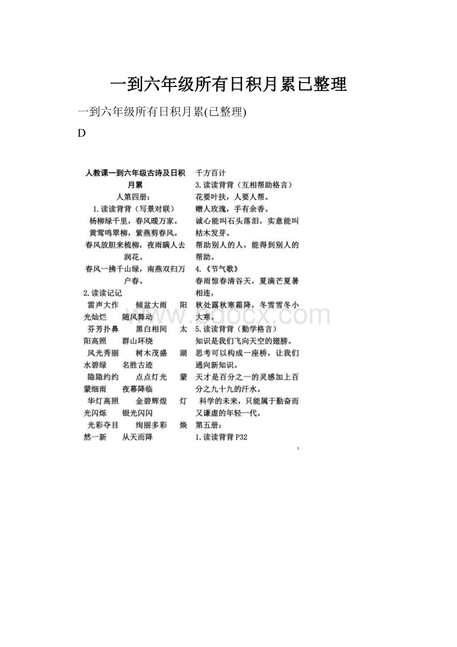 一到六年级所有日积月累已整理.docx_第1页