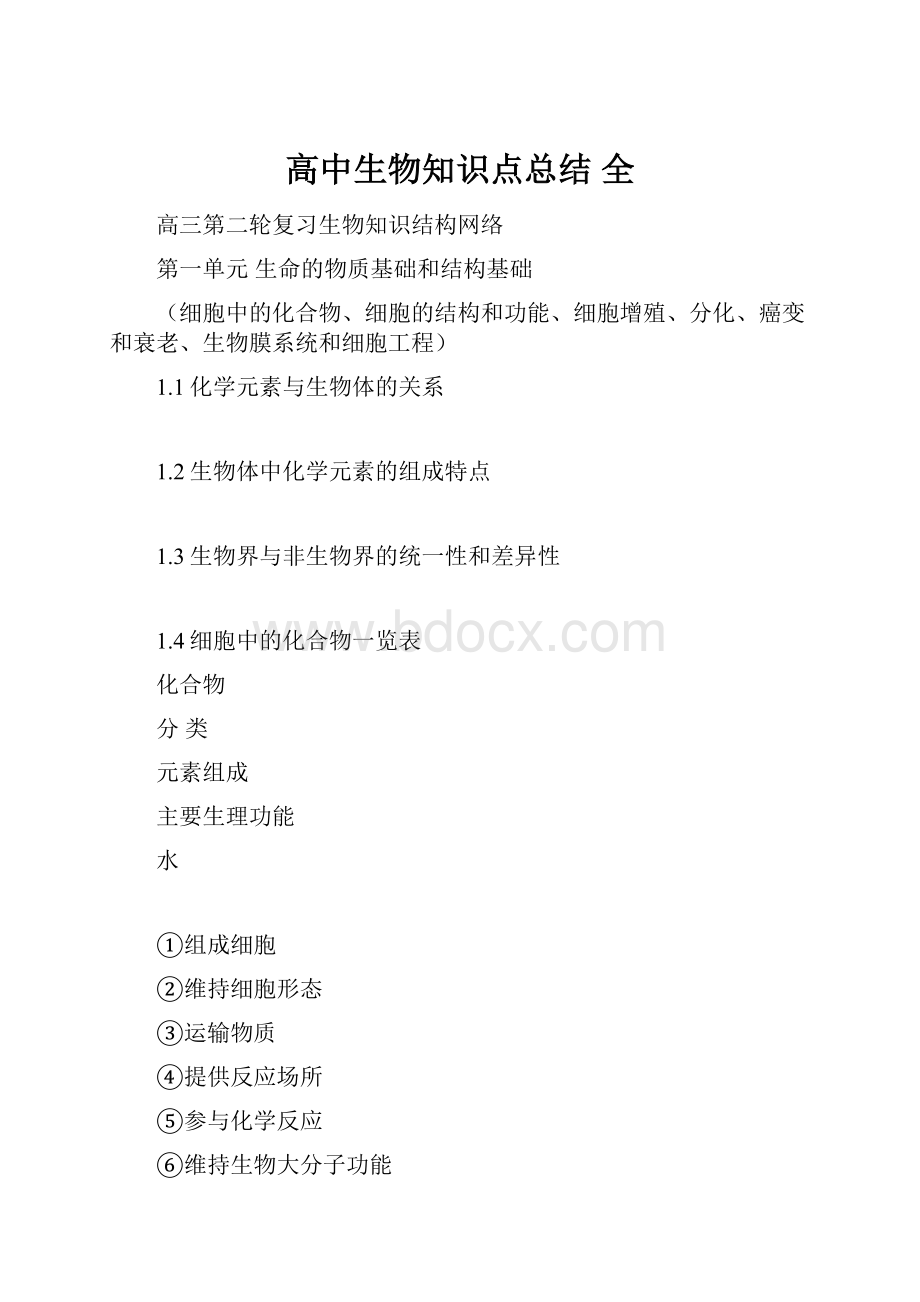 高中生物知识点总结 全.docx