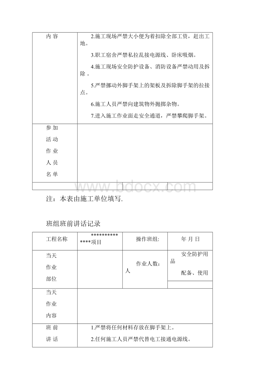 班组班前安全工作活动记录资料.docx_第3页