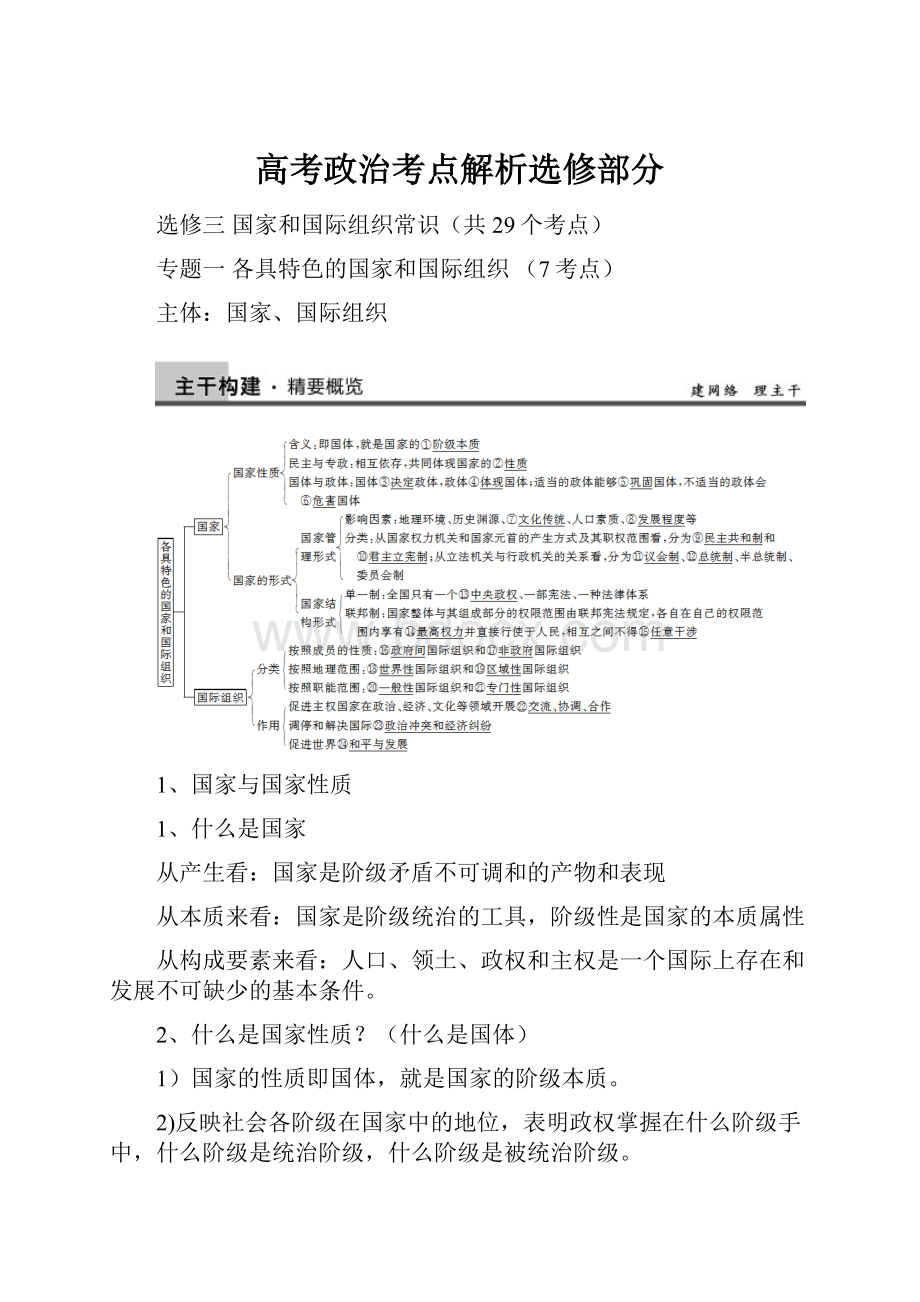 高考政治考点解析选修部分.docx_第1页