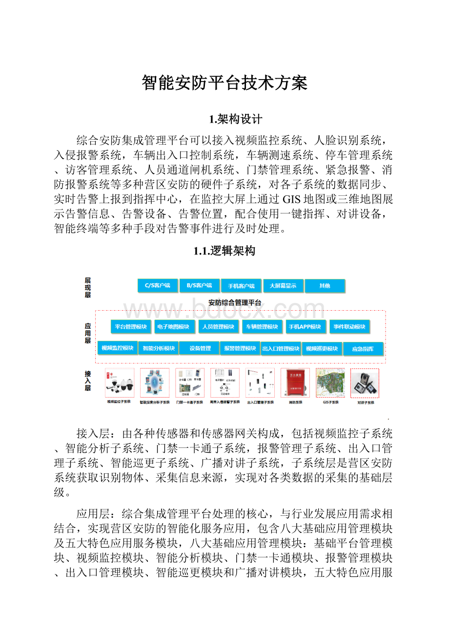 智能安防平台技术方案.docx_第1页