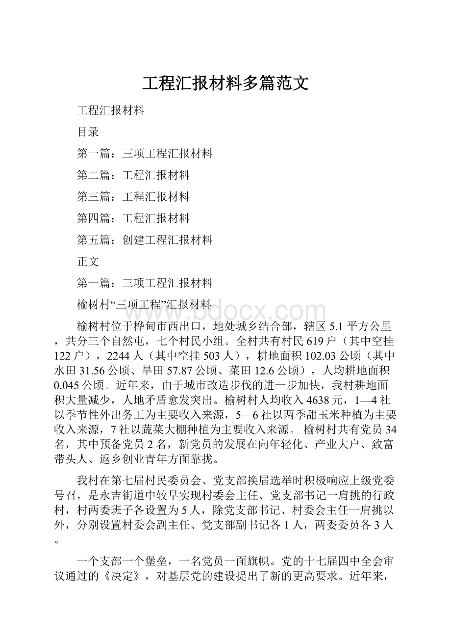 工程汇报材料多篇范文.docx