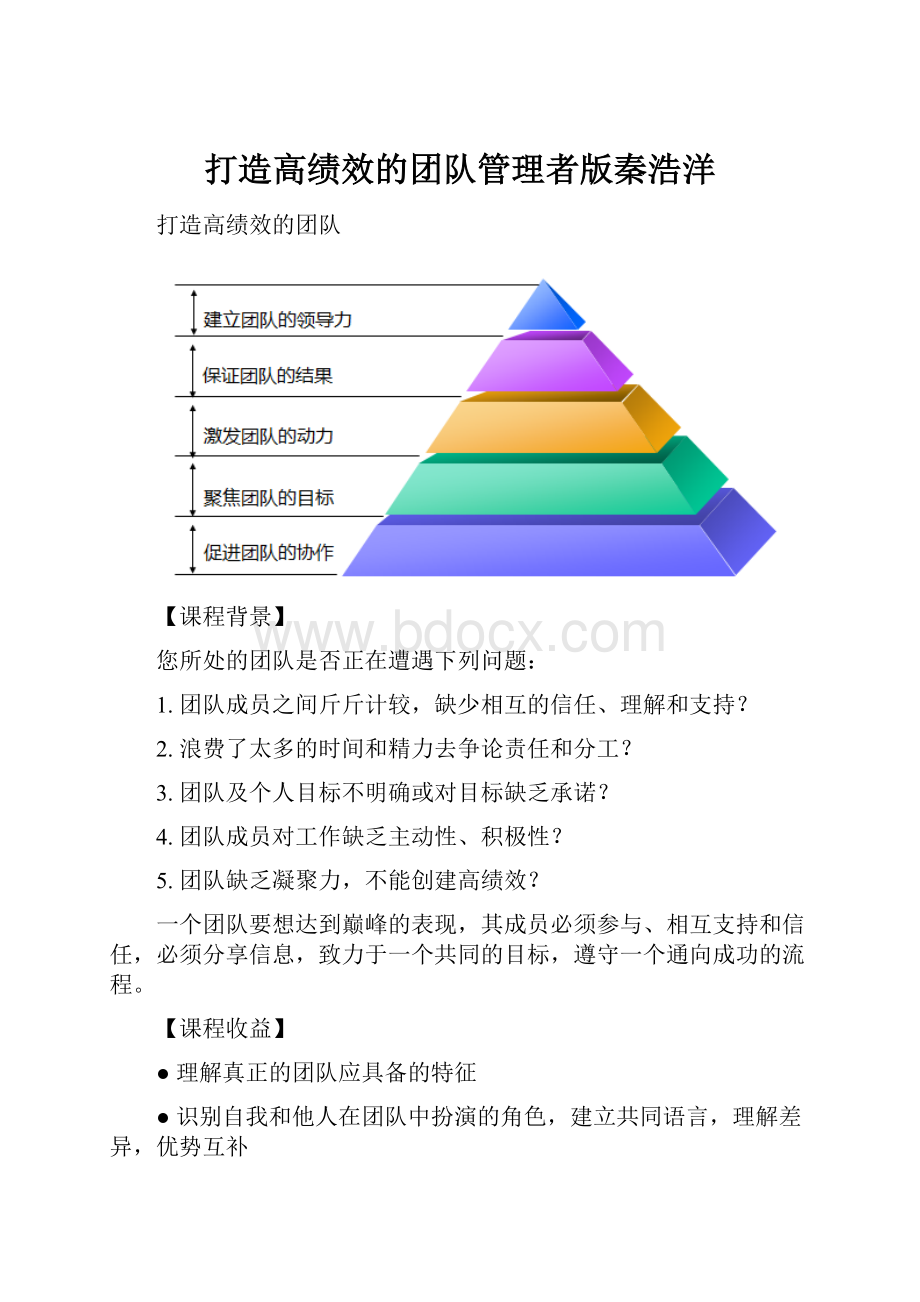 打造高绩效的团队管理者版秦浩洋.docx