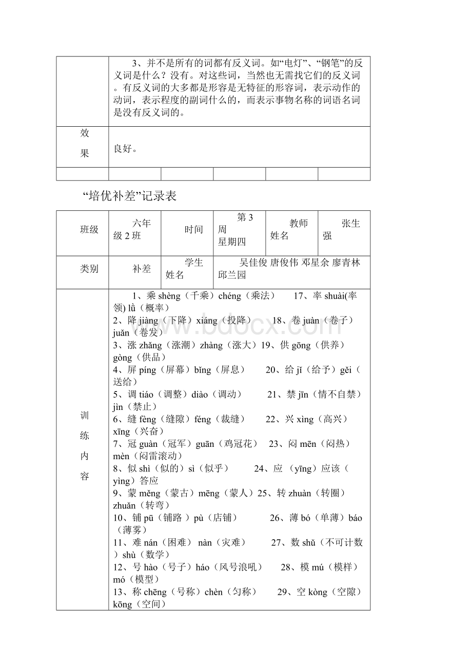 小学六年级语文培优补差活动记录文本.docx_第2页