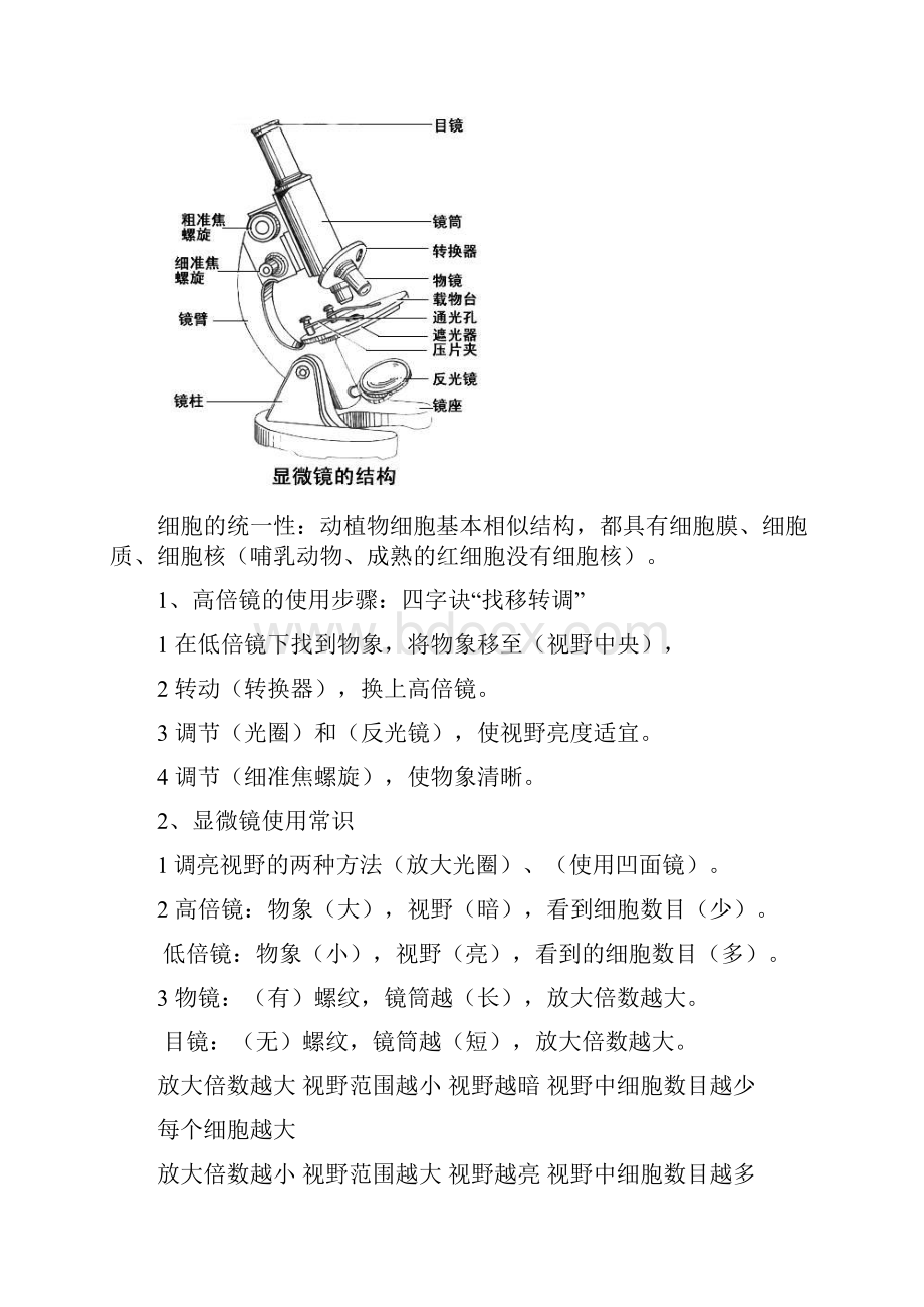 生物必修1重要知识点总结.docx_第2页