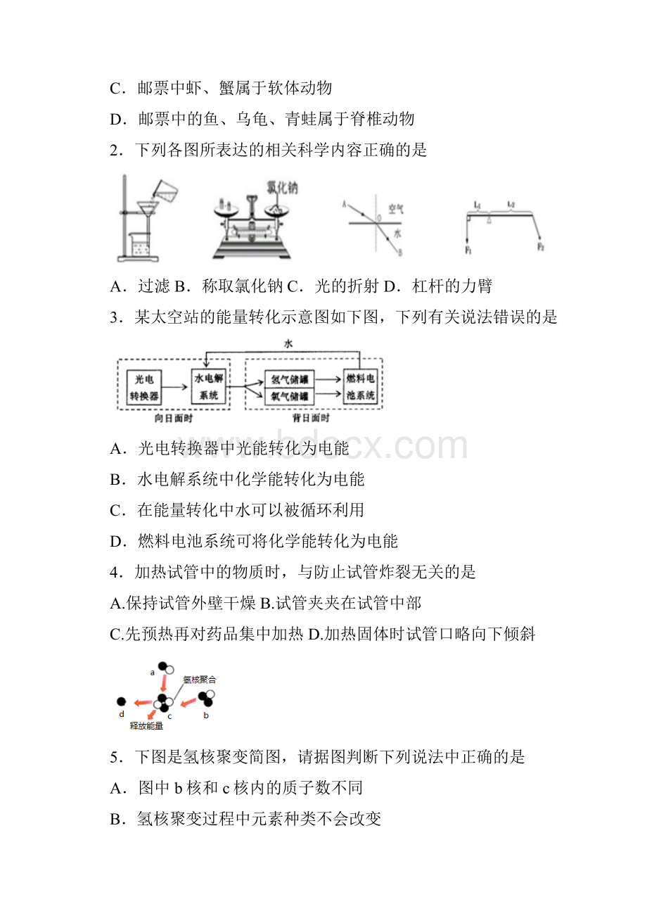 中考科学模拟试题1含答案doc.docx_第2页