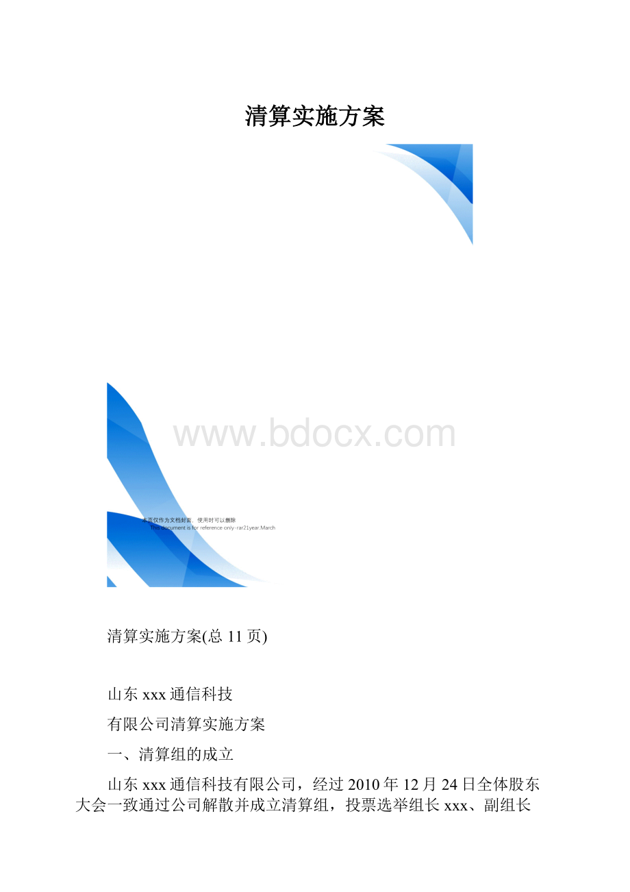 清算实施方案.docx