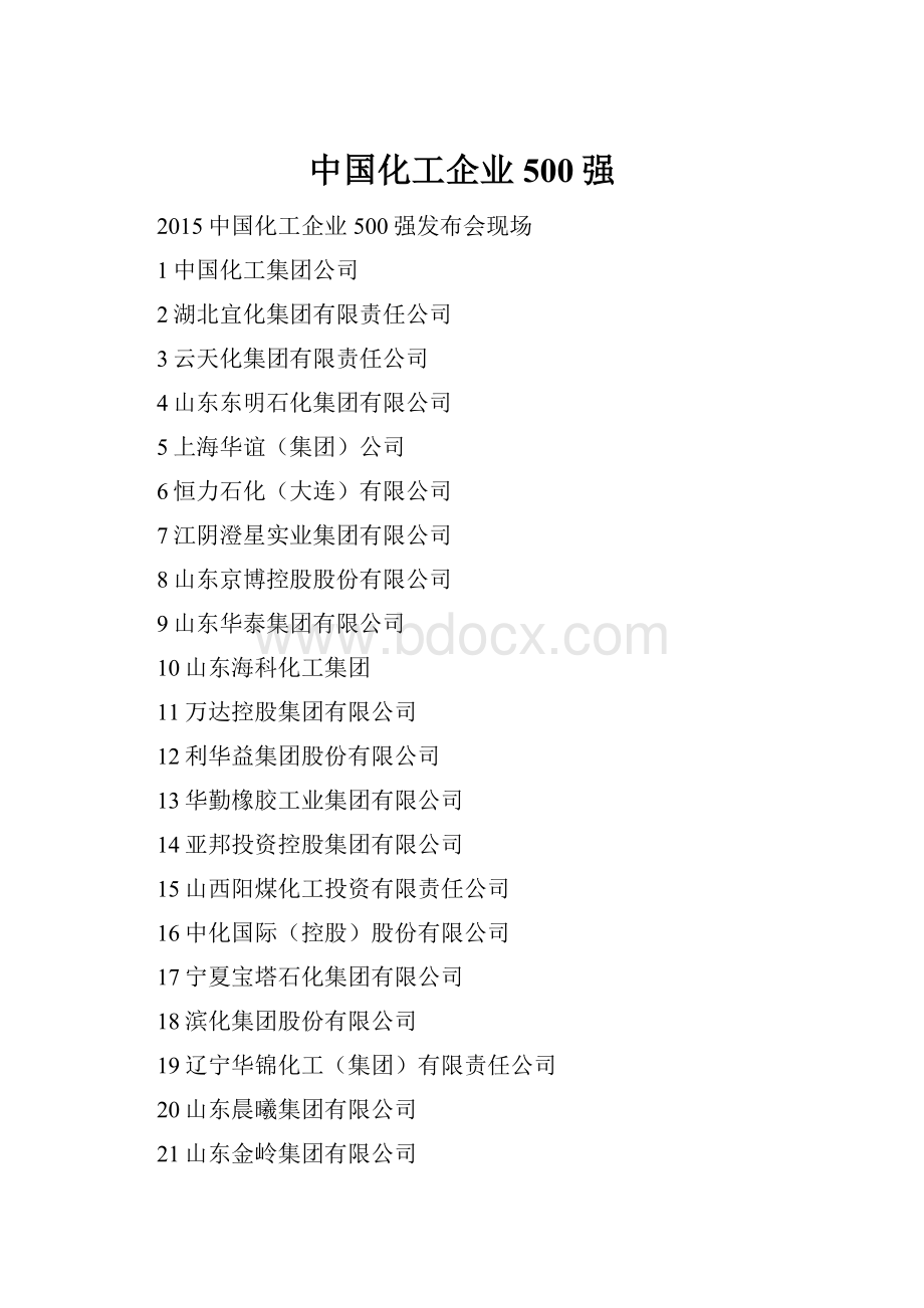 中国化工企业500强.docx_第1页