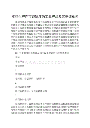 实行生产许可证制度的工业产品及其申证单元.docx