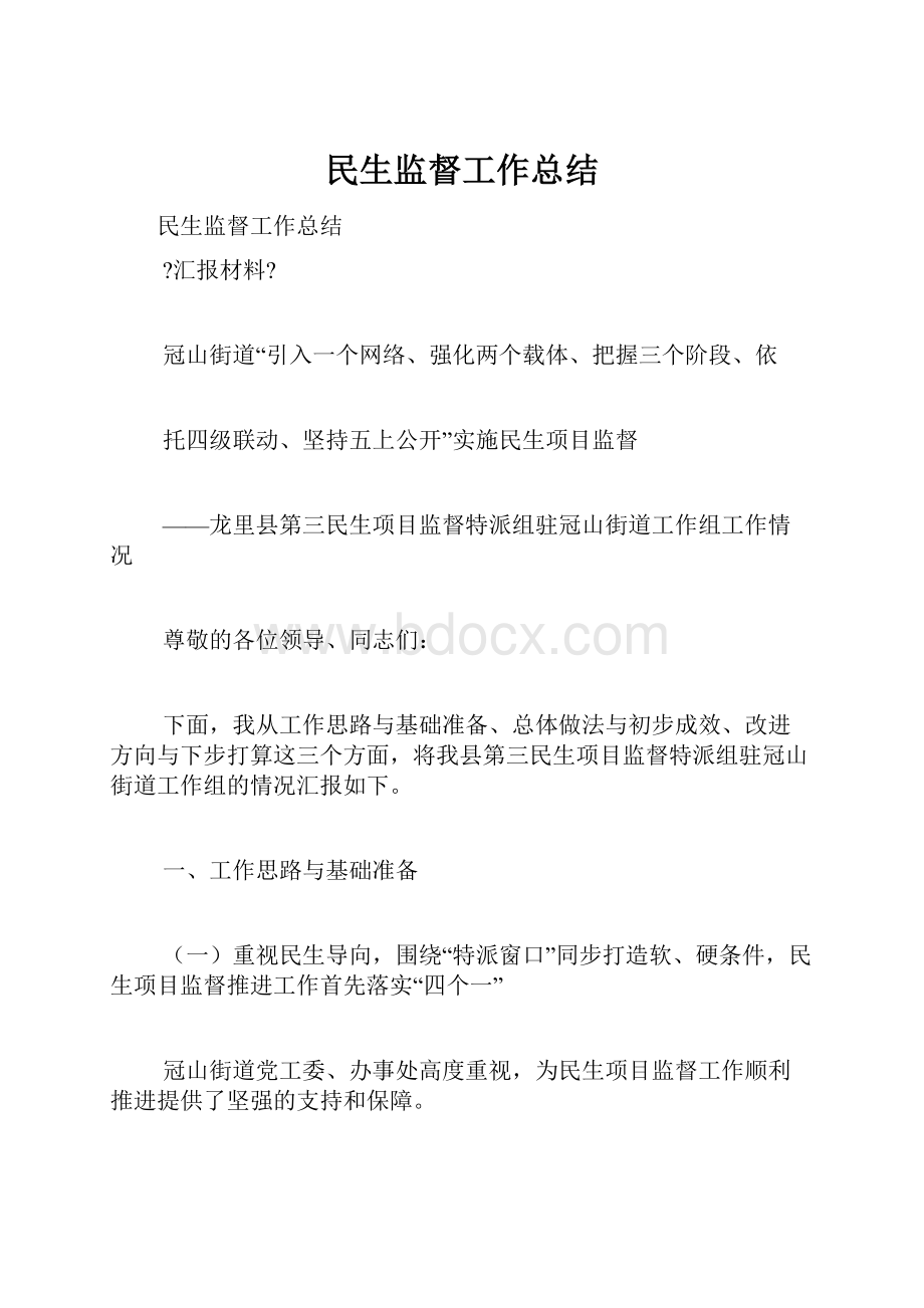 民生监督工作总结.docx