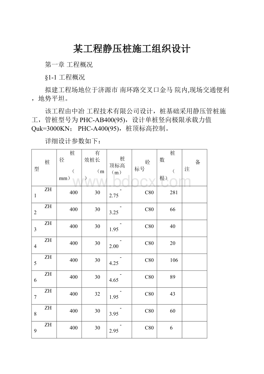 某工程静压桩施工组织设计.docx_第1页