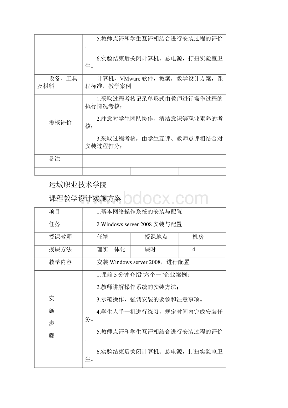 电子信息工程系任靖《网络管理与维护》课程设计实施方案之欧阳体创编.docx_第2页