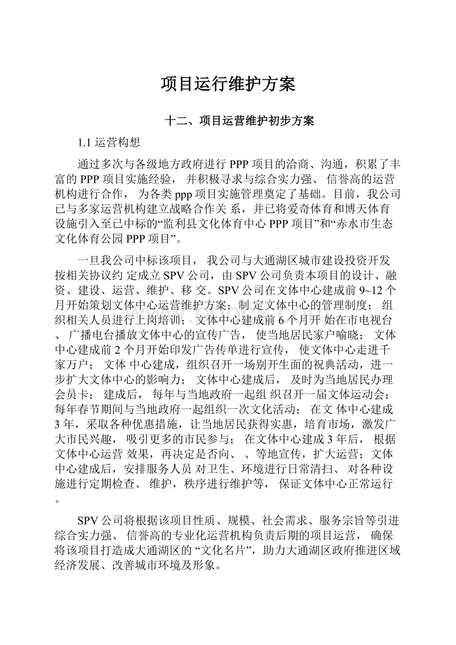 项目运行维护方案.docx_第1页