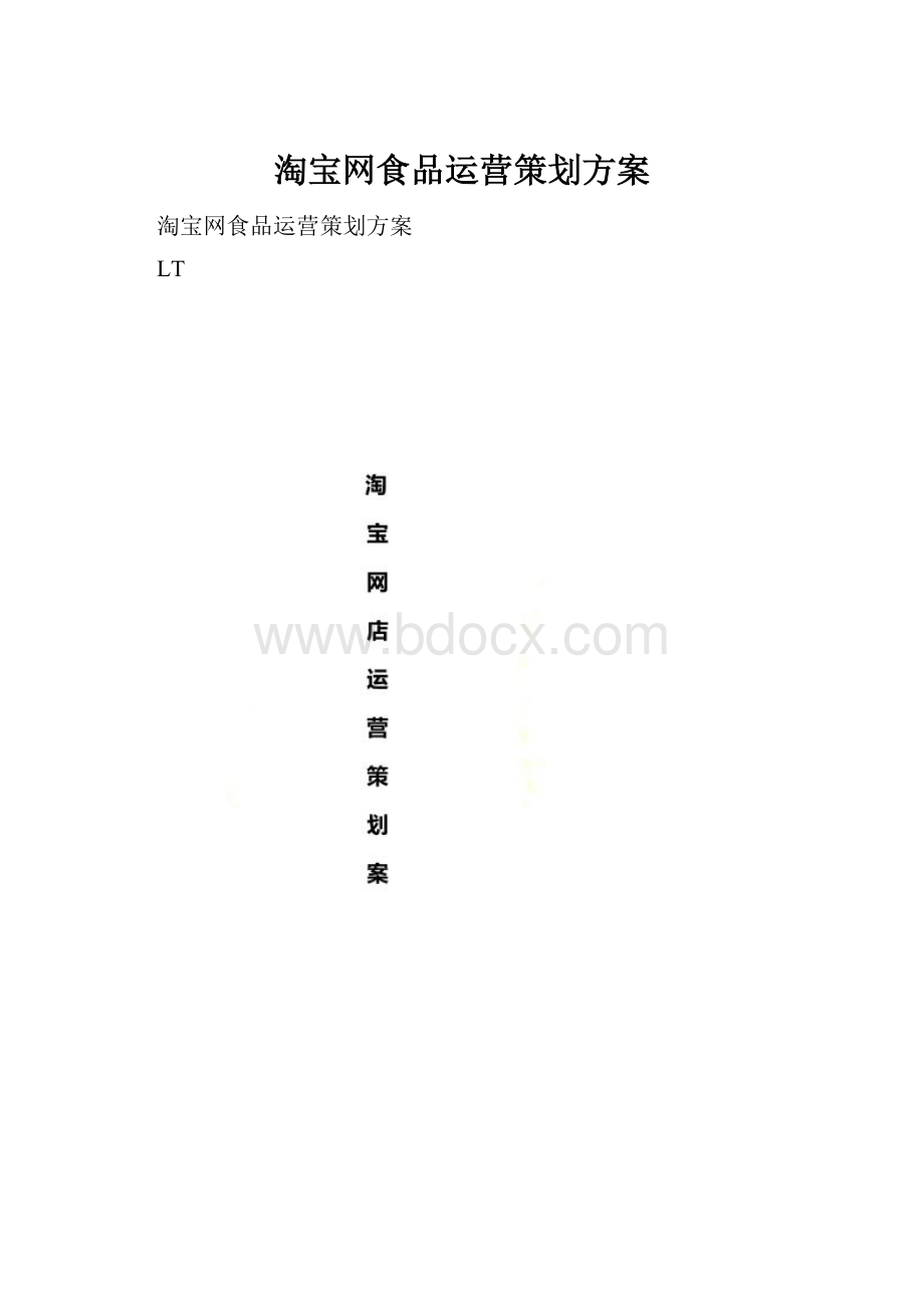 淘宝网食品运营策划方案.docx