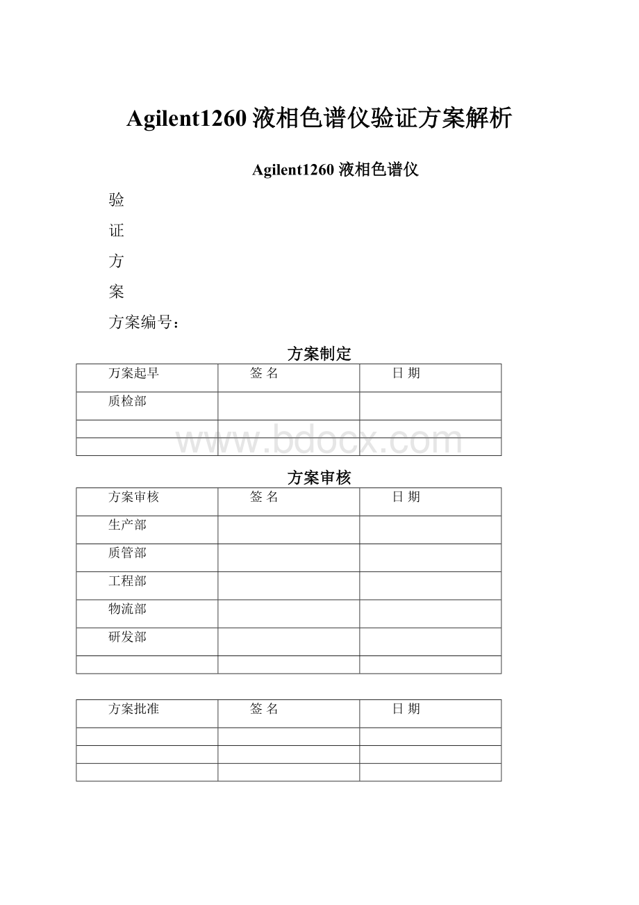 Agilent1260液相色谱仪验证方案解析.docx