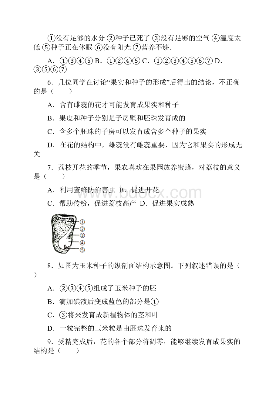 人教版生物七年级上册第三单元 第二章 被子植物的一生 复习卷解析版.docx_第2页