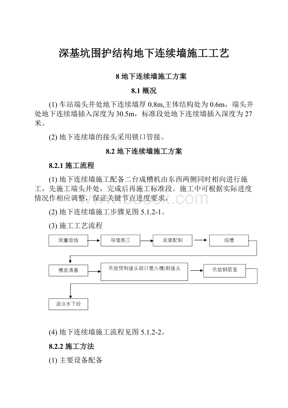 深基坑围护结构地下连续墙施工工艺.docx_第1页