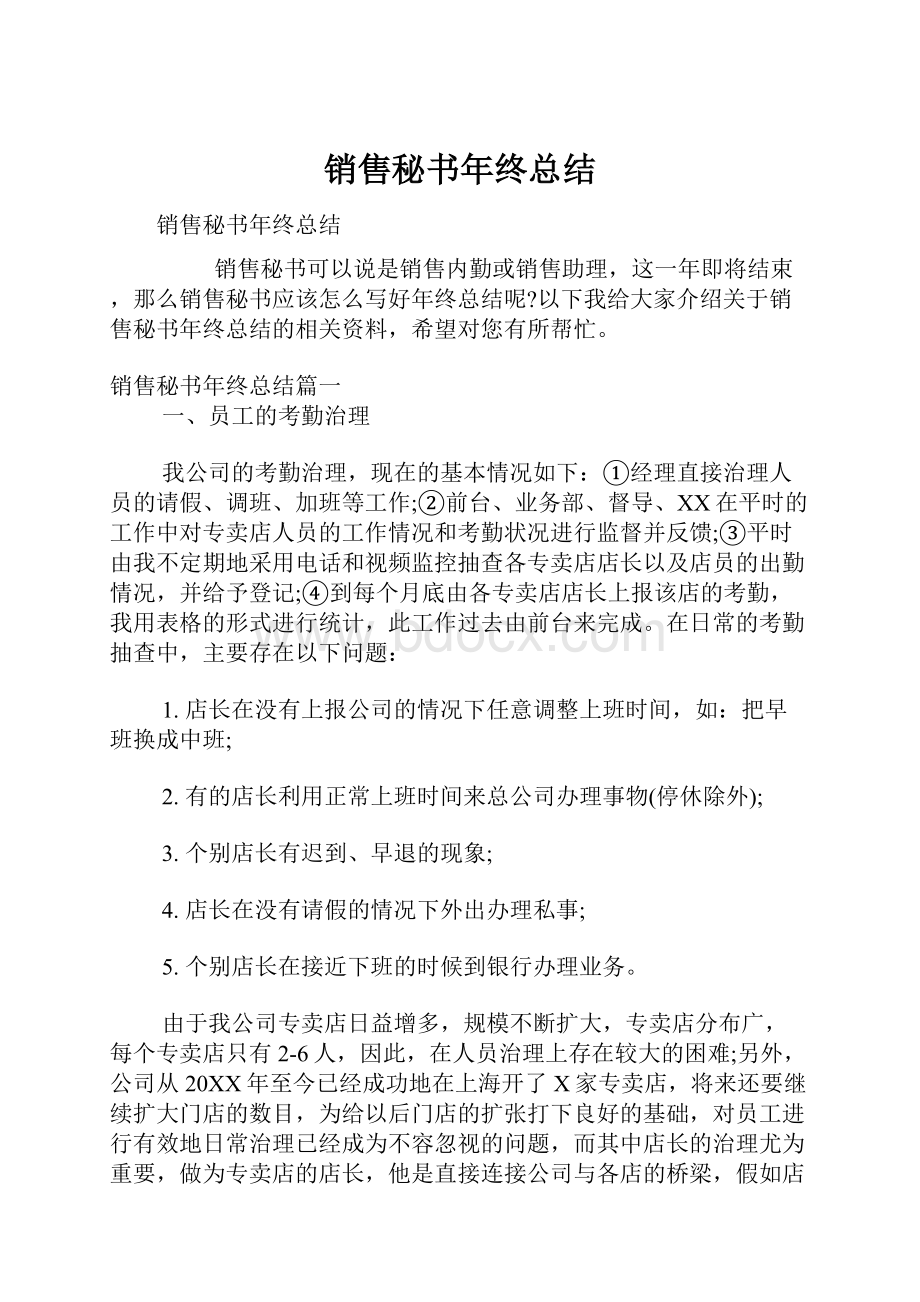 销售秘书年终总结.docx_第1页