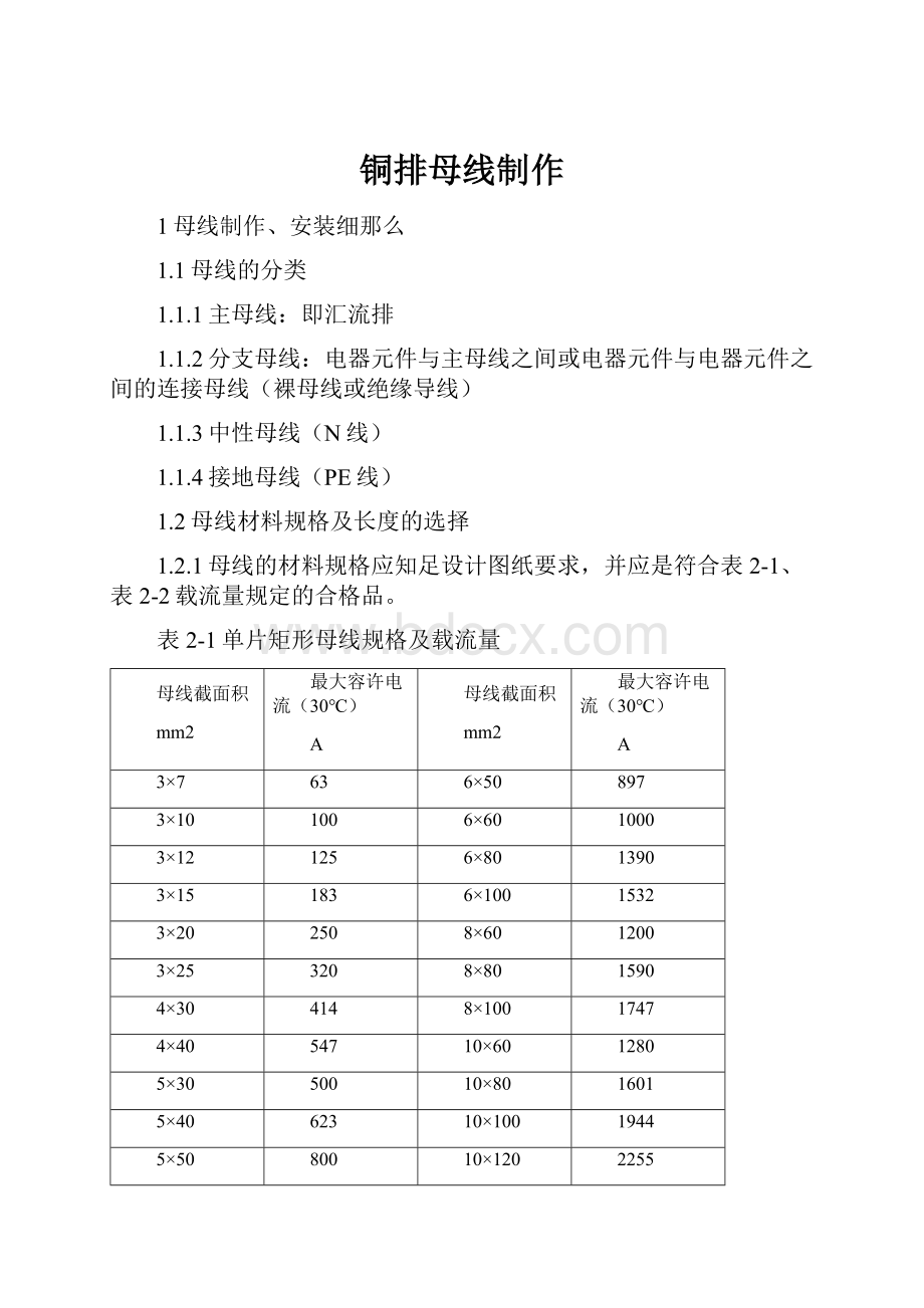 铜排母线制作.docx