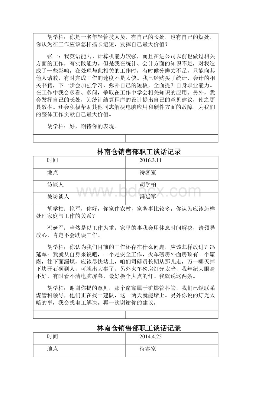 林南仓销售部职工谈话记录.docx_第2页