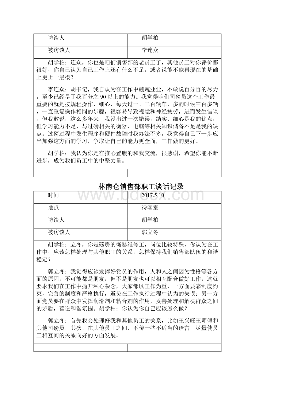 林南仓销售部职工谈话记录.docx_第3页