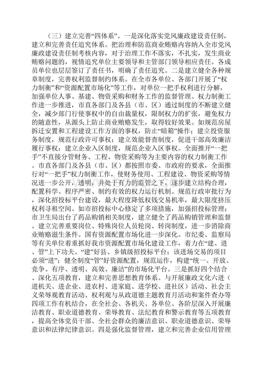 治理商业贿赂专项工作情况汇报精选多篇.docx_第2页