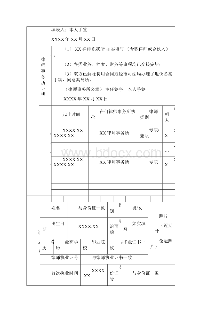 河北省律师事务所设立申请登记表样表.docx_第3页