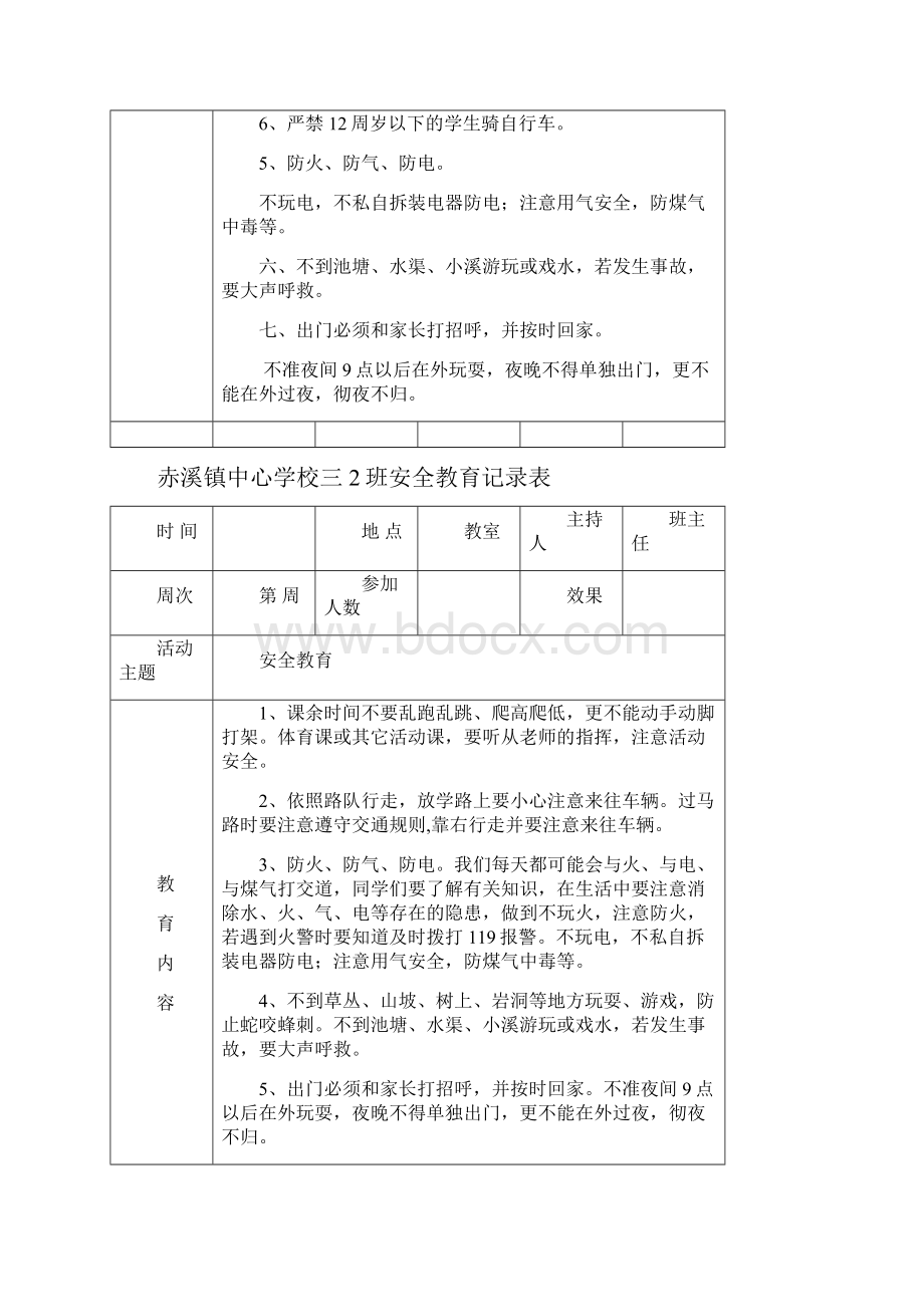 安全教育内容记录表.docx_第2页