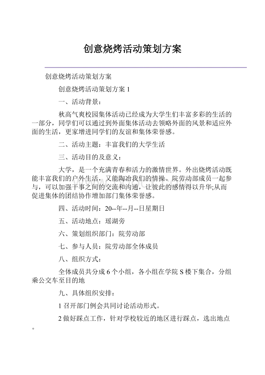 创意烧烤活动策划方案.docx