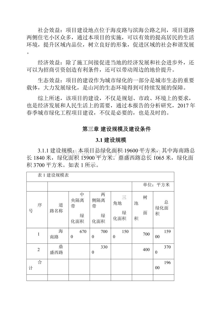 春季城市绿化工程山河绿化带工程建设项目可行性研究报告.docx_第3页