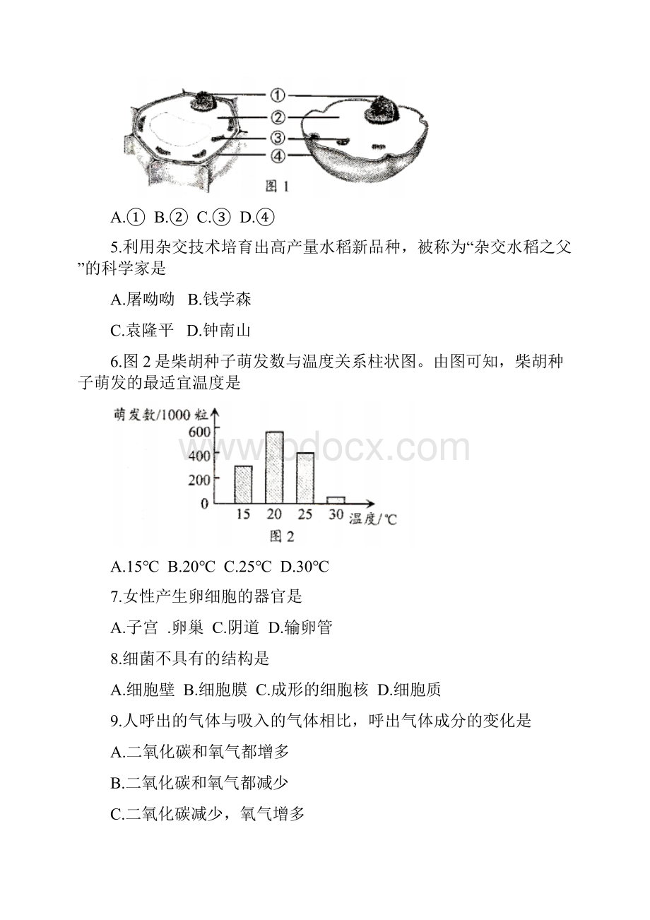 吉林省中考生物试题word版含答案.docx_第2页