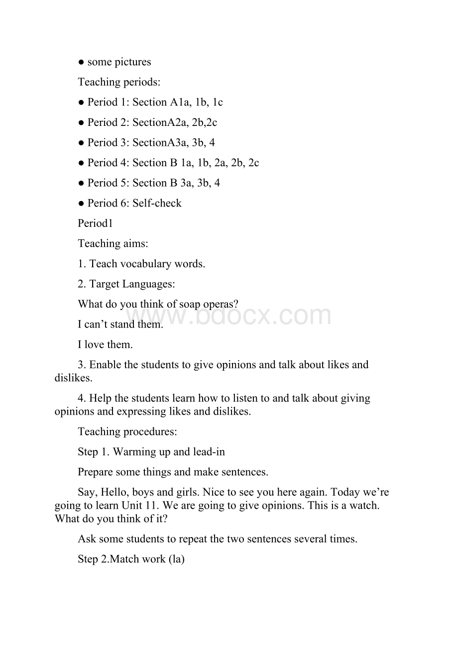 七年级英语下册 Unit 11教案 人教新目标版.docx_第2页